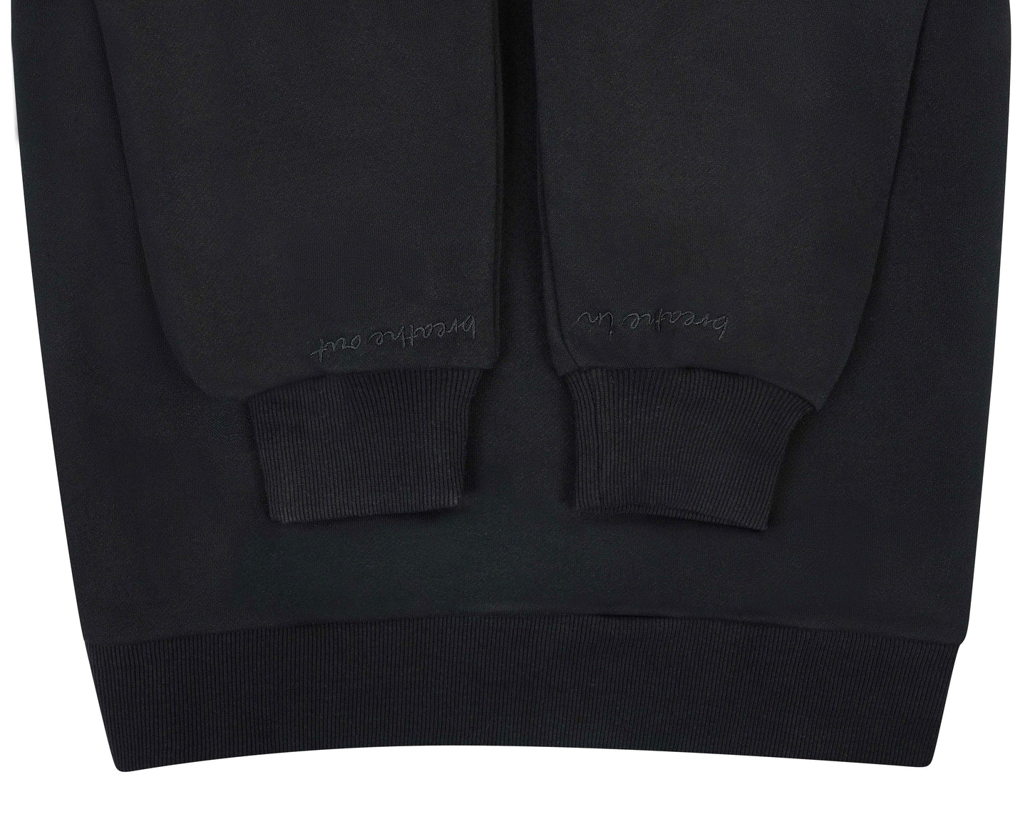 Longline Sweatshirt "Breathe In Breathe Out" - Black