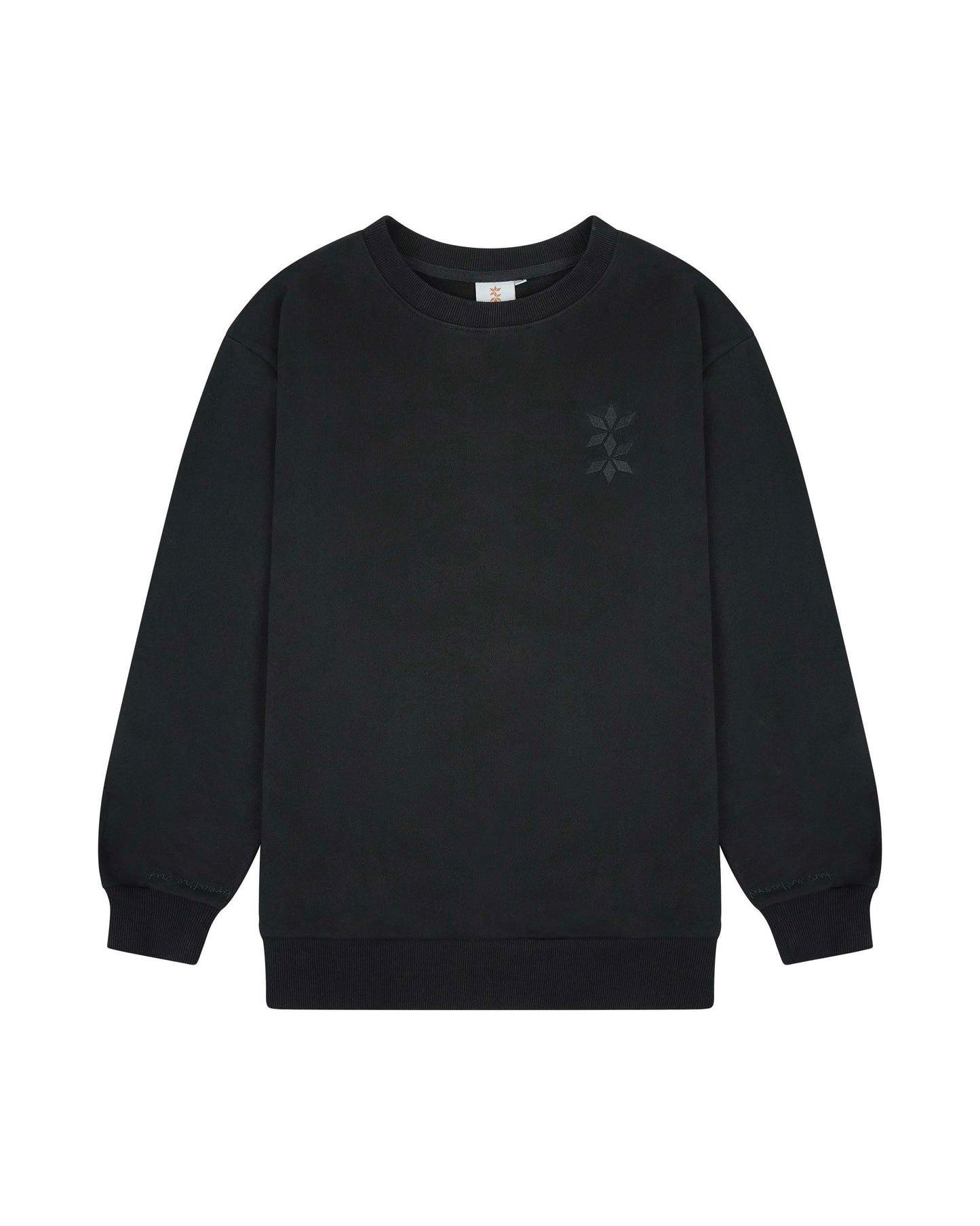 Longline Sweatshirt "Breathe In Breathe Out" - Black