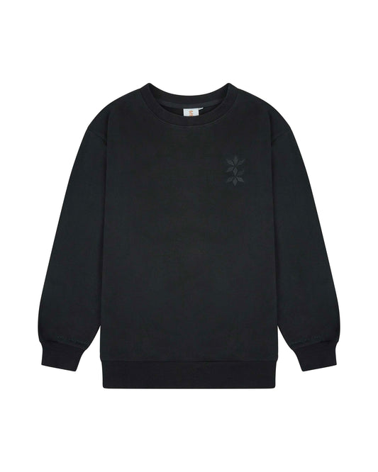 Longline Sweatshirt "Breathe In Breathe Out" - Black